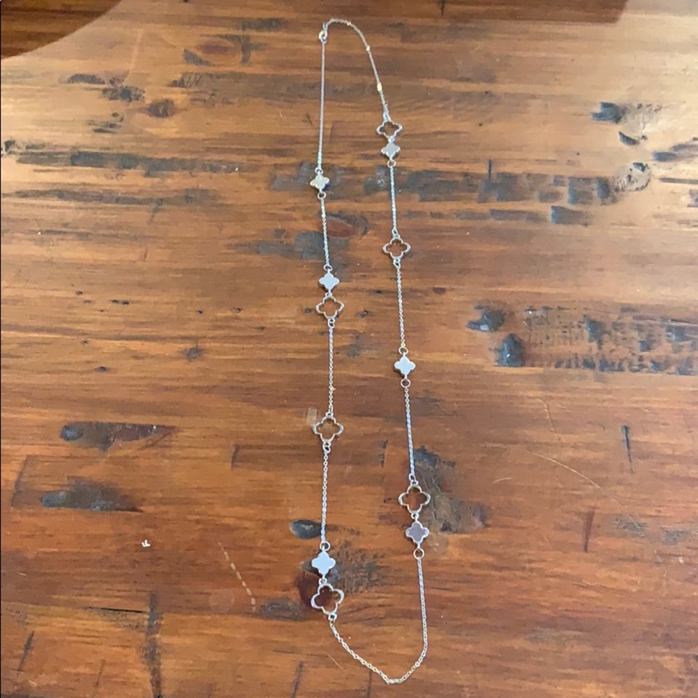 35” silver necklace - Van Clef & Arpel style